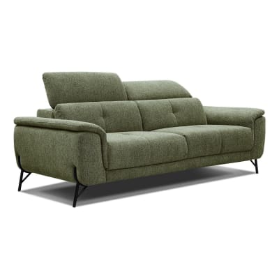 Canapé droit 3 places xxl tissu vert