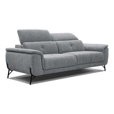 Canapé droit 3 places xxl tissu gris