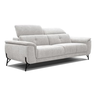 Canapé droit 3 places xxl tissu beige clair