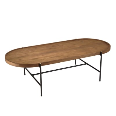 Table basse ovale plateau en bois de teck recyclé l140