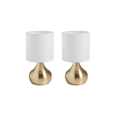 Lot de deux lampes de chevet tactile laiton mat