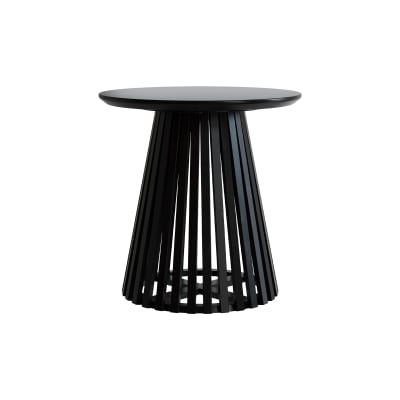 Table d'appoint ronde noire en bois d'acacia d50 cm