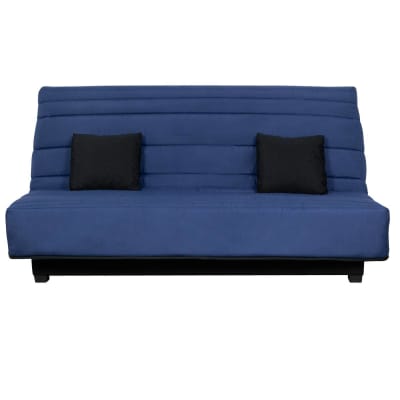 Banquette clic clac convertible 2 places rangement intégré tissu noir