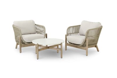Ensemble de jardin 2 fauteuils et table 80cm