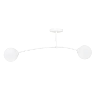 Plafonnier 2 lumières minimaliste blanc avec sphères en verre