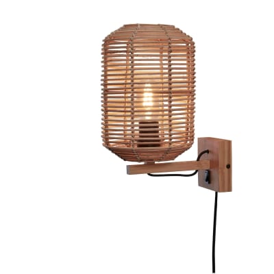 Suspension rotin brun ø18cm