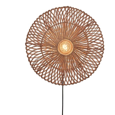 Suspension rotin brun ø55cm
