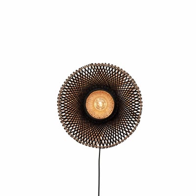 Applique bambou noir/naturel, h. 44cm
