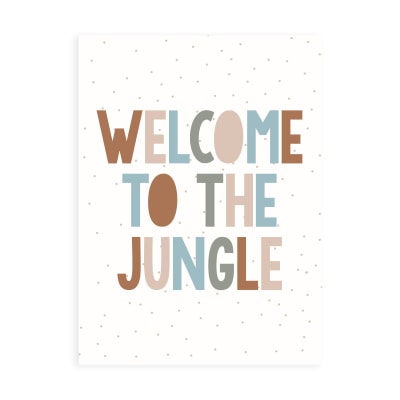 Welcome to the jungle affiche murale pour enfants beige 21x30cm