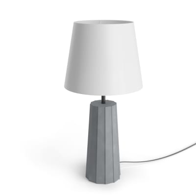 Lampe de table ciment et textile ip20