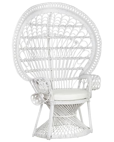 Fauteuil en rotin blanc h150