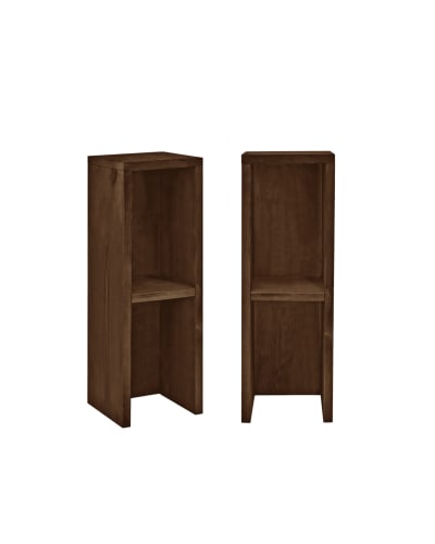 Ensemble 2 tables de chevet en bois de sapin marron 20x60cm