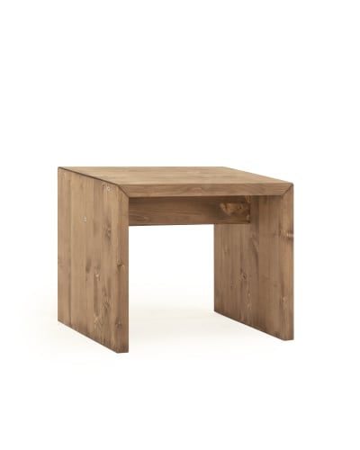 Table / tabouret en bois de sapin vieilli 45x50cm