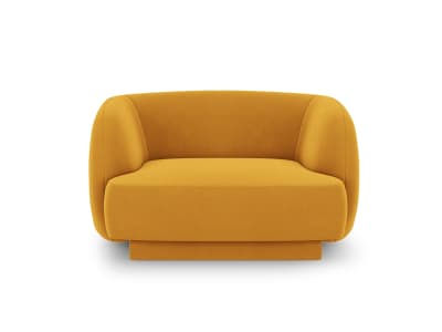 Fauteuils en tissu velours jaune