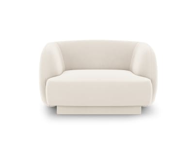 Fauteuils en tissu velours beige clair