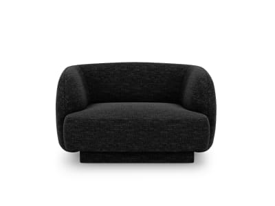 Fauteuils en tissu chenille noir