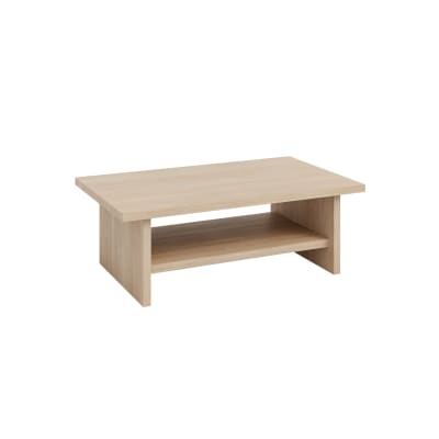 Table basse rectangulaire en bois massif naturel 100 cm Non verni