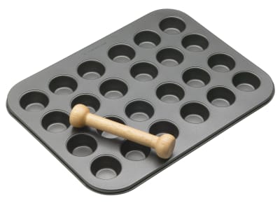 Moule 24 trous en acier inoxydable noir avec pilon en bois