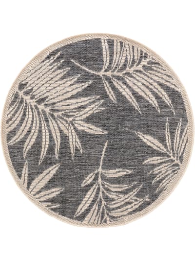 Tapis d'extérieur & intérieur rond bleu D 130