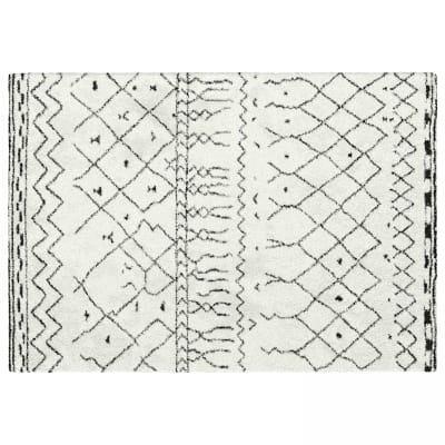 Tapis blanc à poils longs en polypropylène 160 x 230 cm