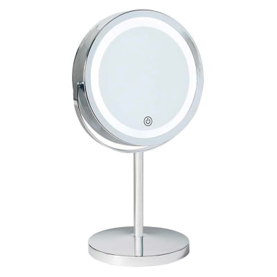 Miroir grossissant x5 lumineux rond sur pied