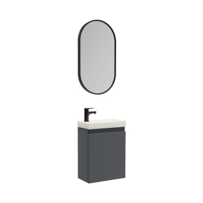 Meuble lave-mains  + miroir ovale