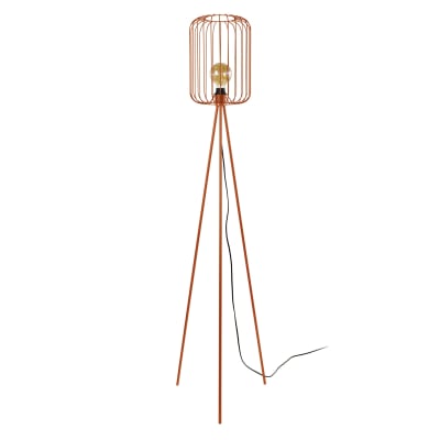 Lampadaire  métal cuivre abat-jour filaire cuivre