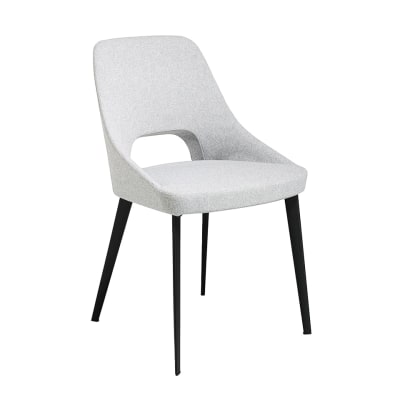 Chaise en tissu gris et acier noir