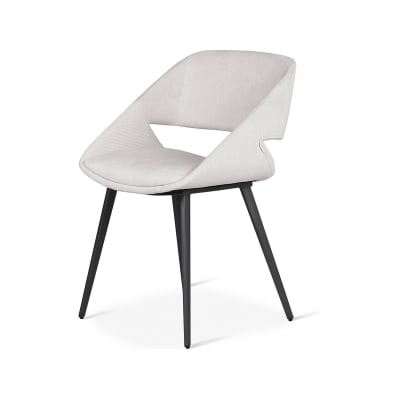 Chaise de table velours côtelé écru
