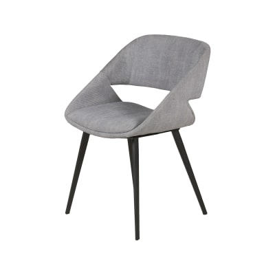 Chaise de table velours côtelé gris clair