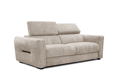Canapé droit xxl 3 places tissu beige