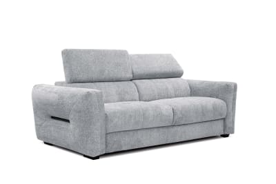 Canapé droit xxl 3 places tissu gris clair