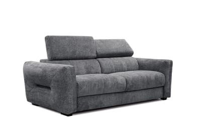 Canapé droit xxl 3 places tissu gris foncé