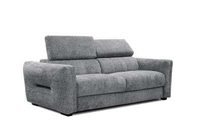 Canapé droit xxl 3 places tissu gris moyen