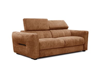 Canapé droit xxl 3 places tissu brique