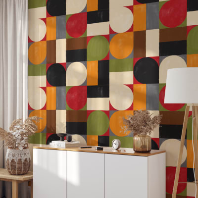 Papier Peint Bauhaus, papier véritable, 200x280cm, 8 feuilles