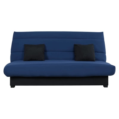 Banquette clic clac convertible 2 places tissu bleu marine