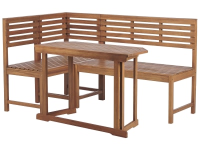 Ensemble de terrasse 4 places bois d'acacia marron