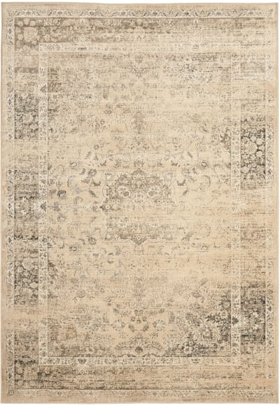 Tapis traditionnel en viscose beige, 160 x 229 cm