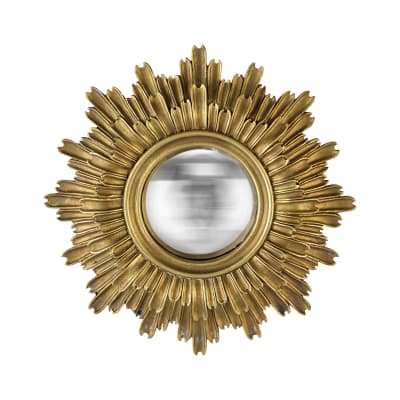 Miroir soleil convexe 24cm dore
