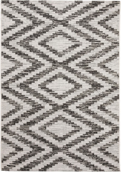 Tapis d'extérieur & intérieur blanc & noir 200x290