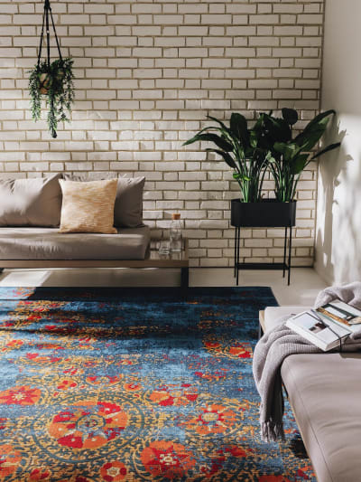 Tapis d'extérieur & intérieur multicouleur/bleu 120x180