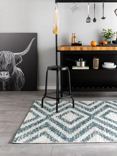 Tapis d'extérieur & intérieur bleu 200x290