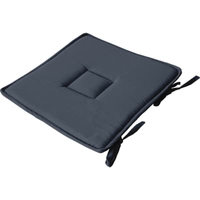 Galette de chaise uni effet bachette 40 x 40 cm gris foncé