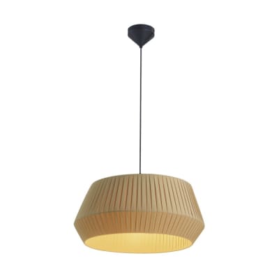 Suspension noire naturelle avec abat-jour en coton beige Ø53cm