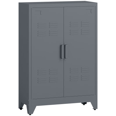 Armoire design industriel 2 étagères tôle métal