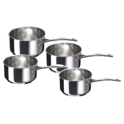 Série de 4 casseroles   en inox argent / métallique en acier