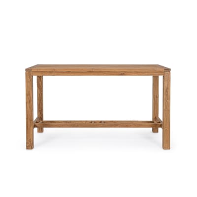 Table haute de jardin rectangulaire en teck recyclé l180