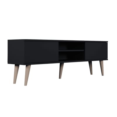Meuble tv 160 cm panneaux noir