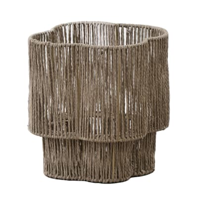 Pot, cache-pot en végétale beige